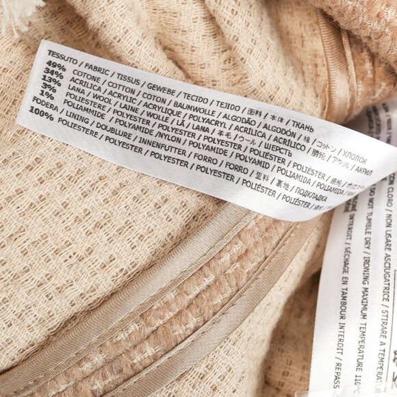 Twinset Taupe Cotton-Blend Tweed Frog-Fastener Jacket - Picture 11 of 14